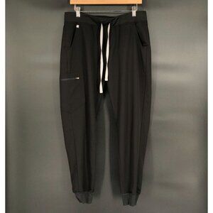 Figs Women's Zamora Jogger Scrub Pants L Black Cargo Pocket Healthcare Medical